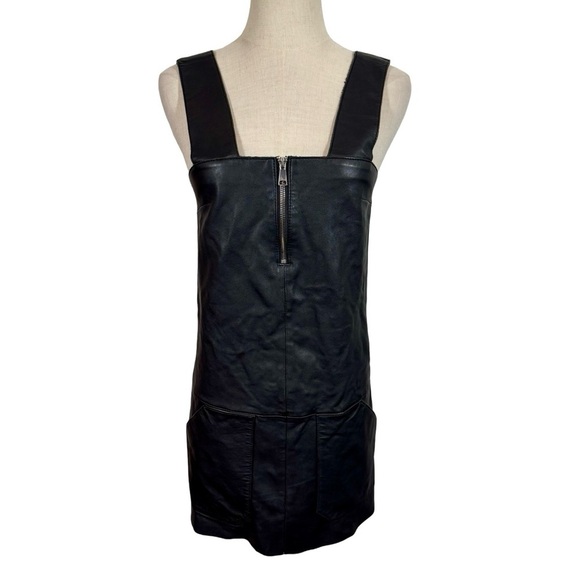 ba&sh Ludivine 100% Lambskin Leather Mini Dress Zip Jumper - Picture 7 of 14